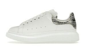 Oversized Witte Argento Coccodrillo