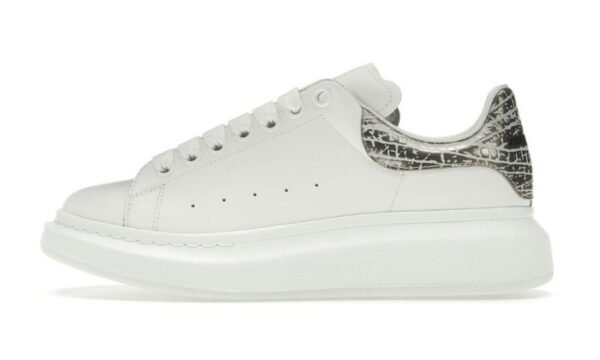 Oversized Witte Argento Coccodrillo