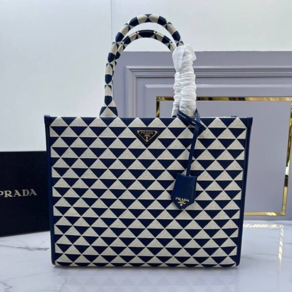 Symbolen Geborduurde Tote Blauw 39 cm - Afbeelding 2