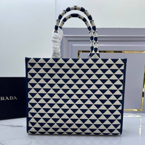 Symbolen Geborduurde Tote Blauw 39 cm - Afbeelding 3