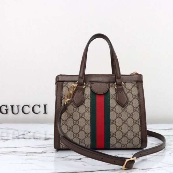 Ophidia GG Supreme Medium Tote Donkere Koffie 24 cm - Afbeelding 3
