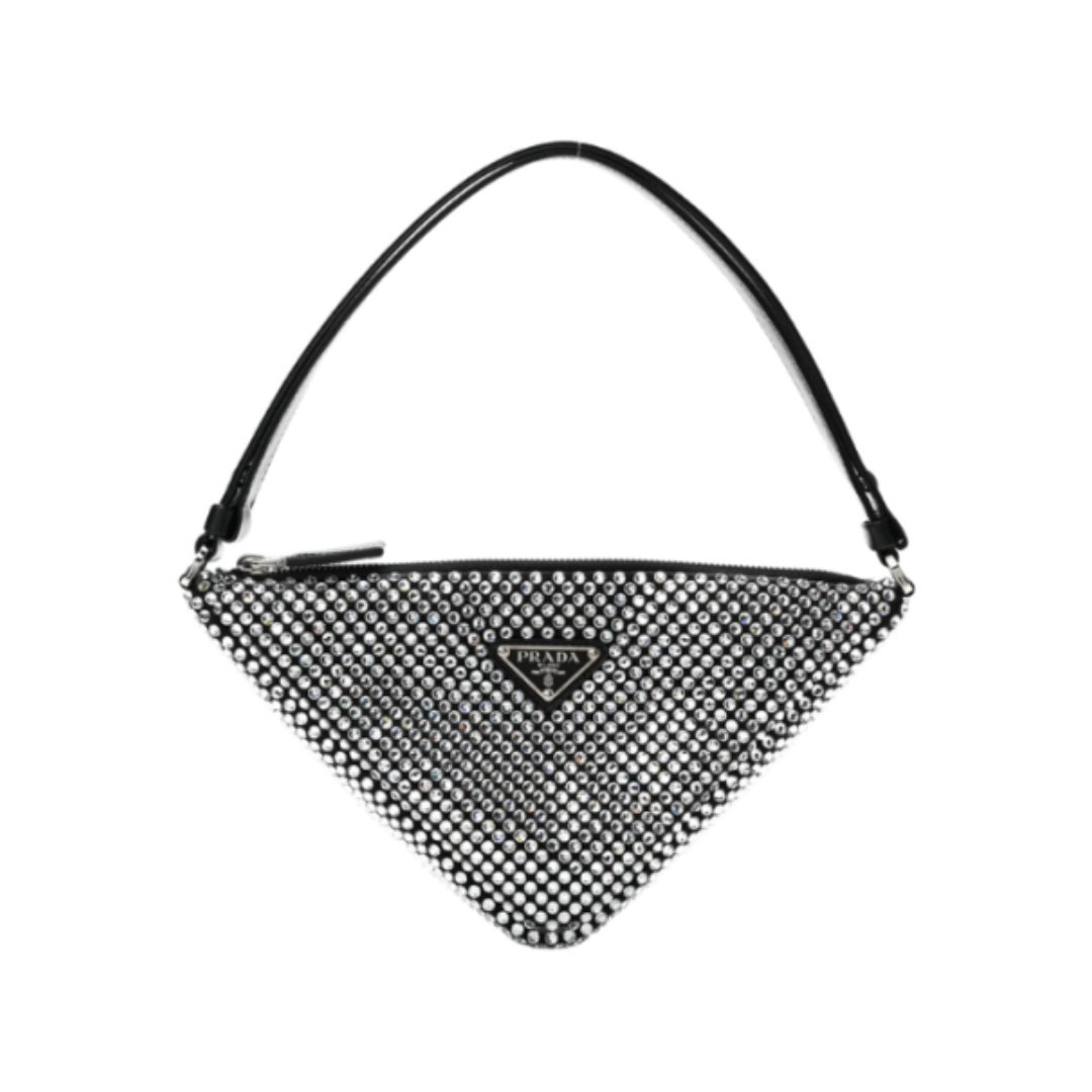 Saffiano Driehoek met kristallen 25 cm