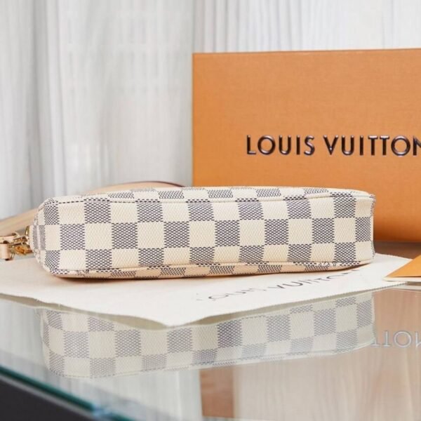 Damier Pochette Wit 23,5 cm - Afbeelding 4