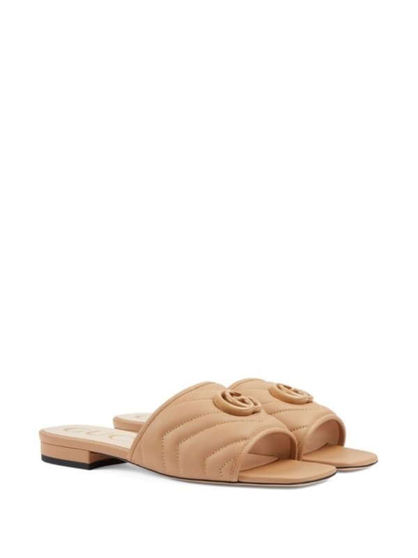 Sandalen van gewatteerd leer met dubbele G-stiksel - Afbeelding 2