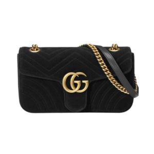 GG Marmont Velvet Zwart 26 cm