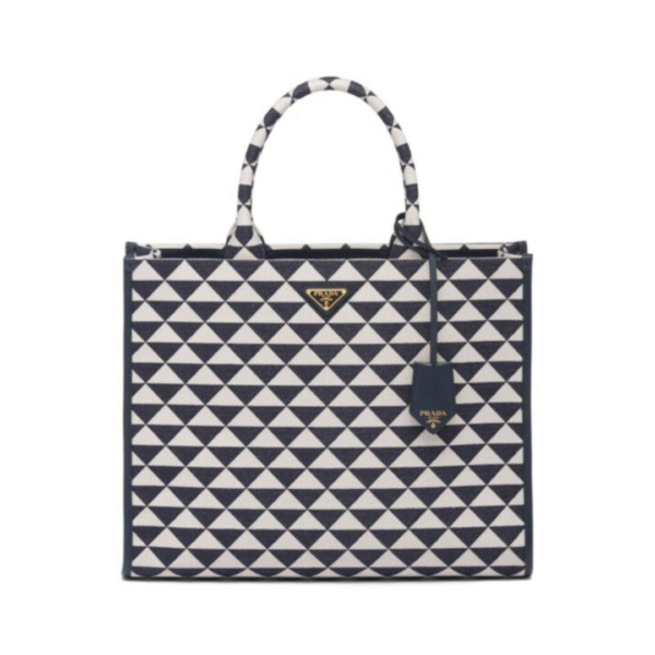 Symbolen Geborduurde Tote Blauw 39 cm