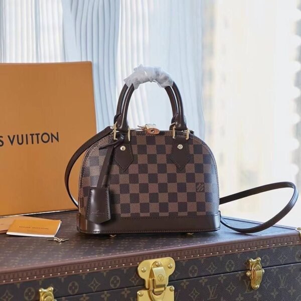 Alma BB Damier Ebene Bruin 25 cm - Afbeelding 2