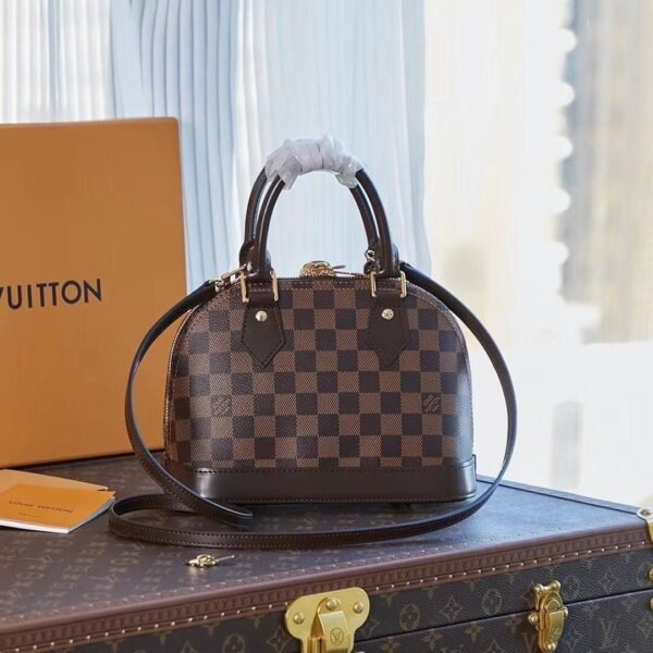 Alma BB Damier Ebene Bruin 25 cm - Afbeelding 3