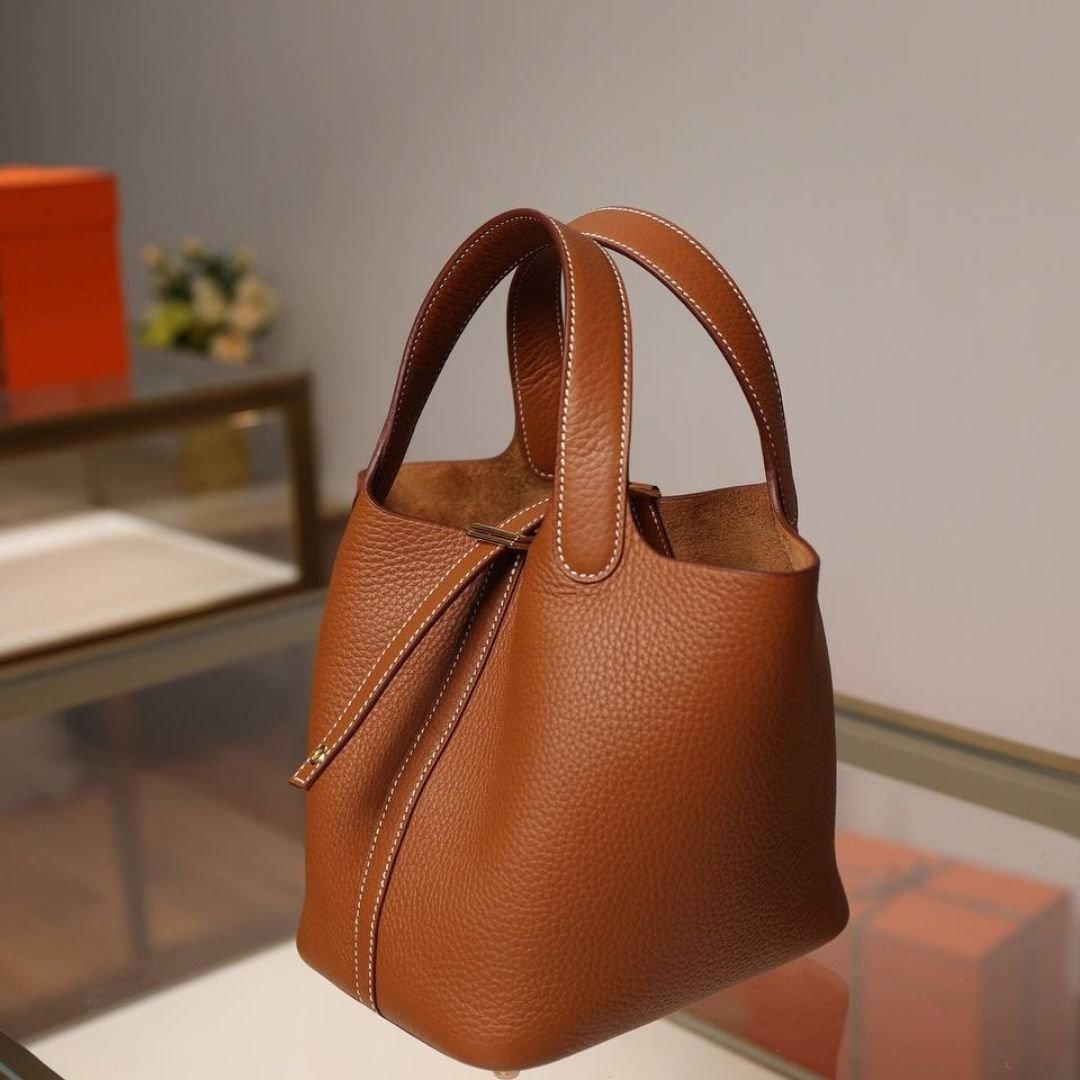 Picotin Lock Togo Bruin 22 cm - Afbeelding 3