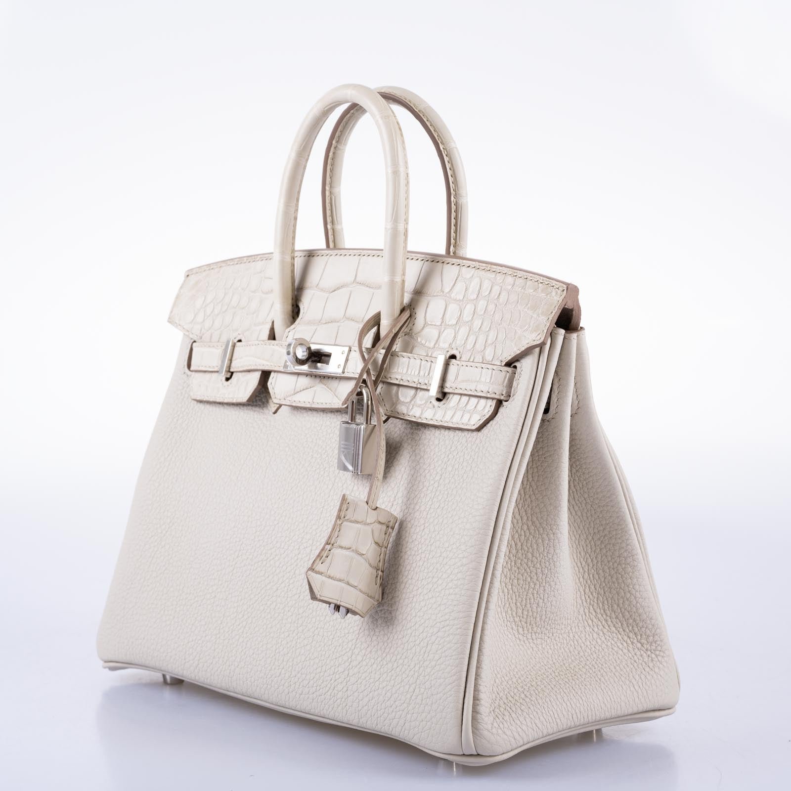 Birkin Touch 25 Concrete Mat & Togo Palladium Hardware - Afbeelding 2