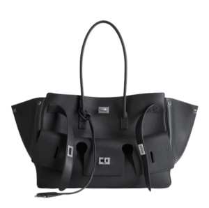 Bel Air Medium Carry All Bag van glad kalfsleer in zwart 37 cm