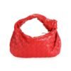 Intrecciato Leer Mini Jodie Rood 26 cm