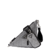 Saffiano Driehoek met kristallen zwart 25 cm