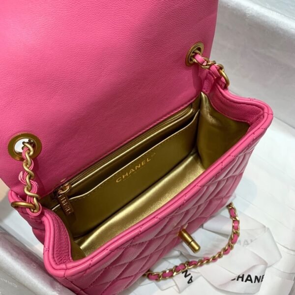 Kettingleer Roze Hart Gouden Hardware - Afbeelding 7