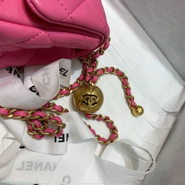 Kettingleer Roze Hart Gouden Hardware - Afbeelding 5