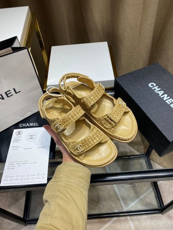 Dad sandalen tweed beige - Afbeelding 3