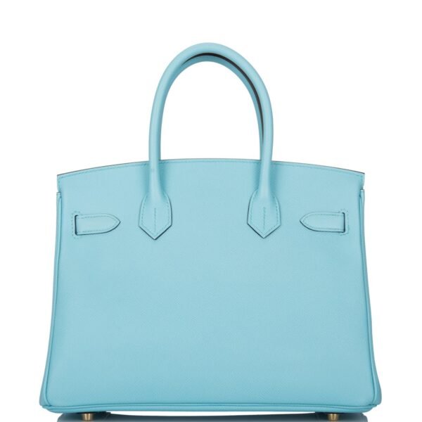 Bleu Atoll Birkin 30cm in Epsom leer met gouden hardware - Afbeelding 3