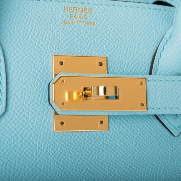 Bleu Atoll Birkin 30cm in Epsom leer met gouden hardware - Afbeelding 5