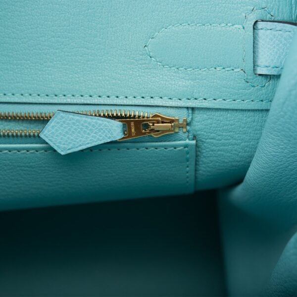 Bleu Atoll Birkin 30cm in Epsom leer met gouden hardware - Afbeelding 7