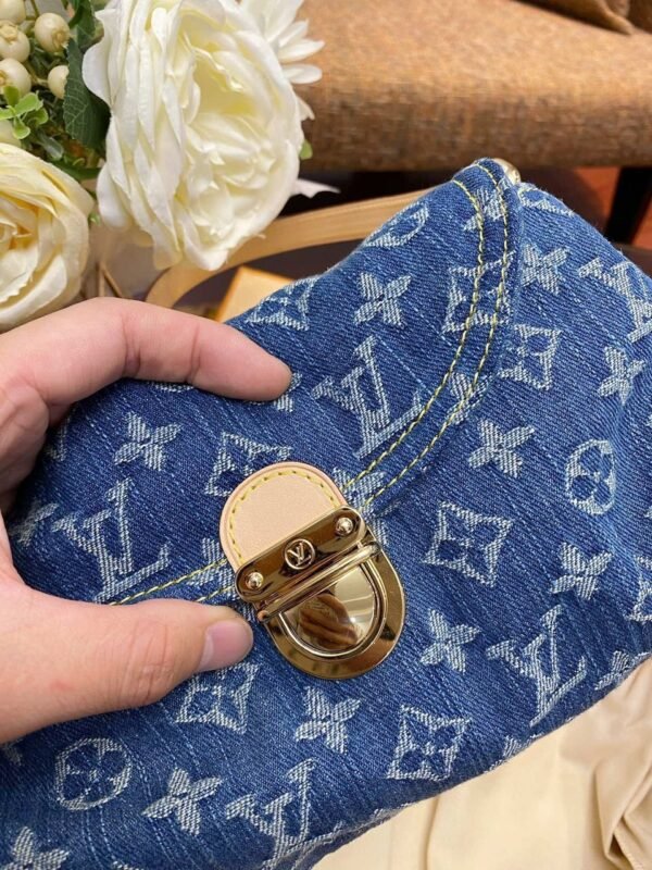 Mini Pleaty Monogram Denim 26 cm - Afbeelding 4