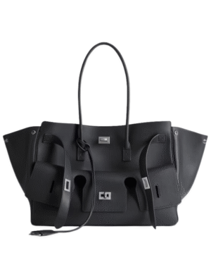 Bel Air Medium Carry All Tasche aus glattem Kalbsleder in Schwarz 30 cm