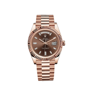 Dag-Datum Goud/Bruin 40 mm