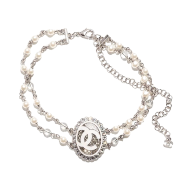 Choker CC Wit/Zilver