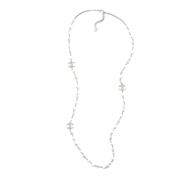 Lange ketting wit/zilver