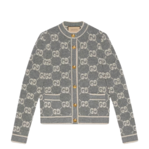 Cardigan met gouden knopen grijs