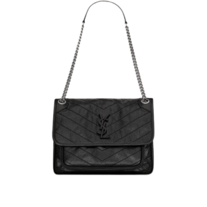 Niki Medium in vintage leer zwart 27 cm